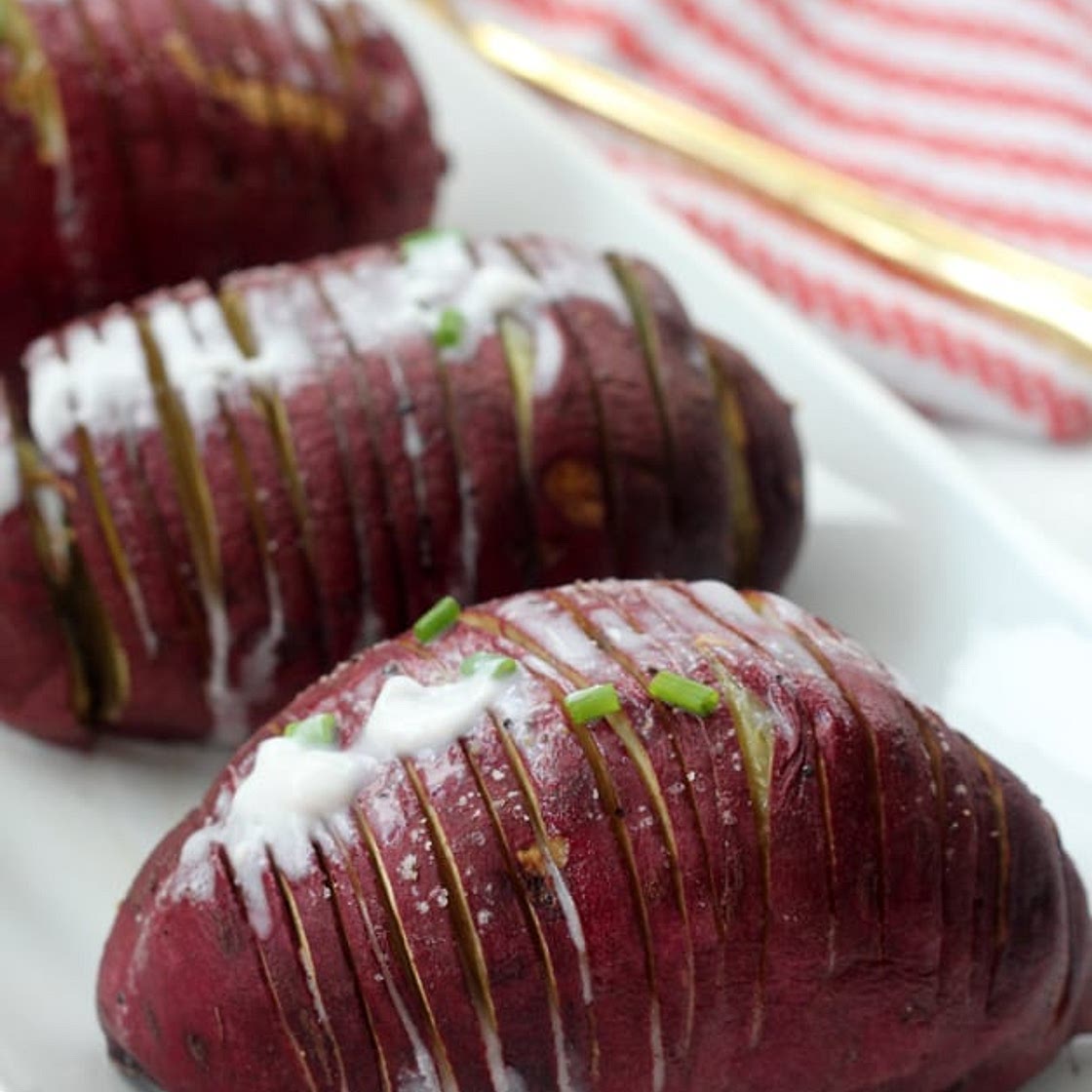 Hasselback White Sweet Potato (Paleo, AIP, Whole 30)