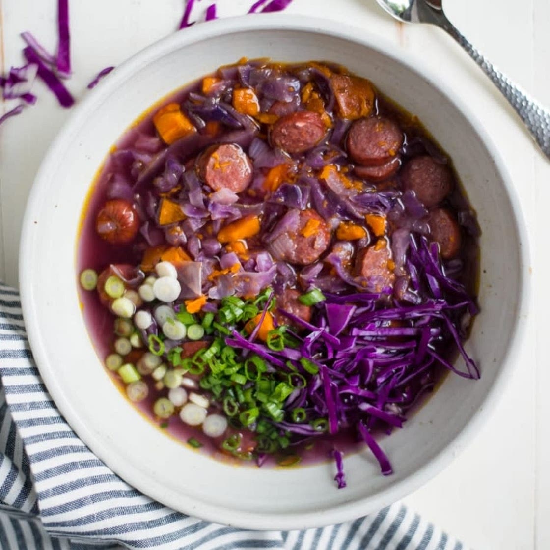 sausage, cabbage & sweet potato stew (instant pot)