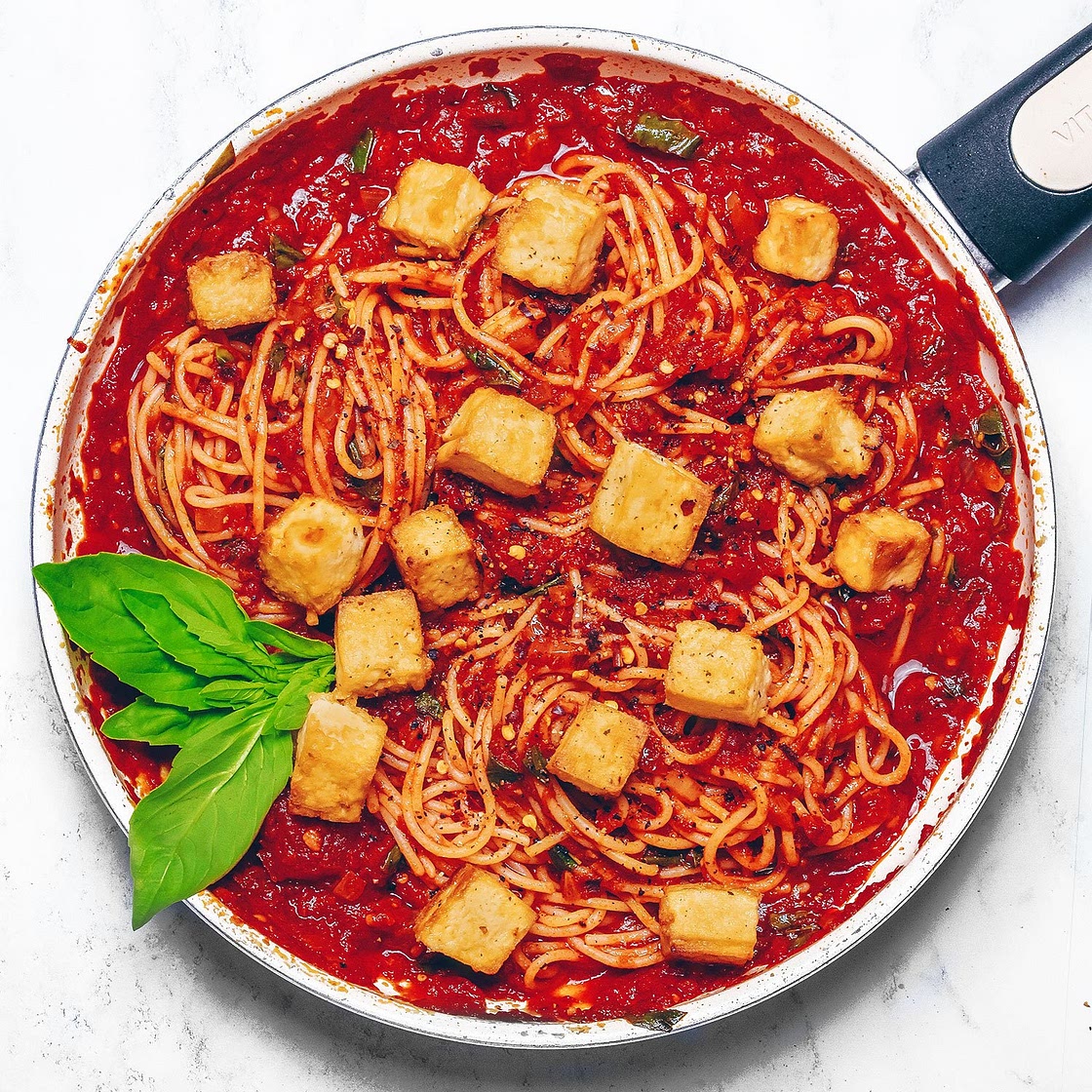 Tofu Spaghetti in a Tomato Sauce (Vegan & Gluten-free) - UK Health Blog - Nadia's Healthy Kitchen
