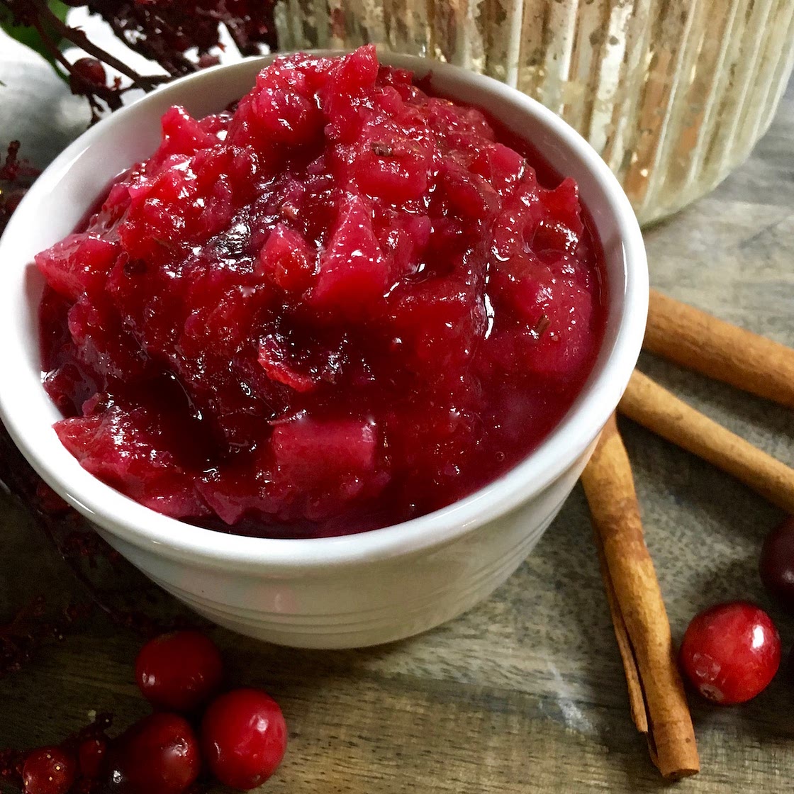 Cranberry Pear Sauce With Rosemary and Ginger