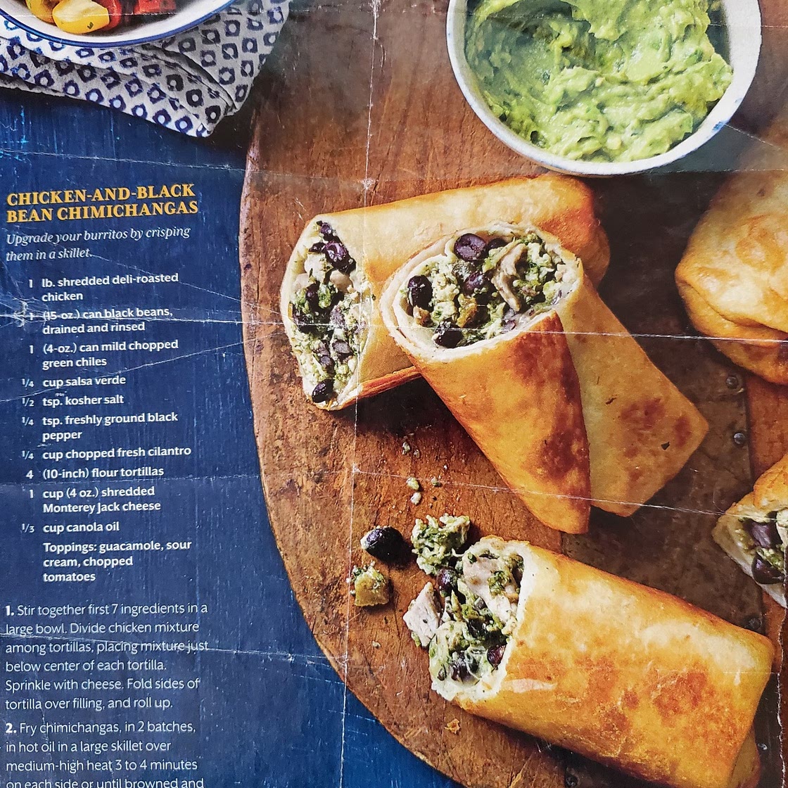 Chicken and Black Bean Chimichangas