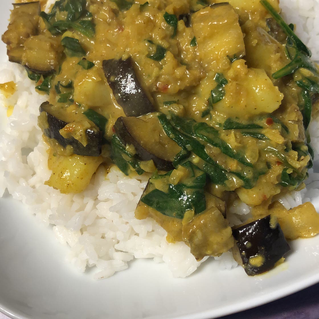 Potato and Aubergine curry 