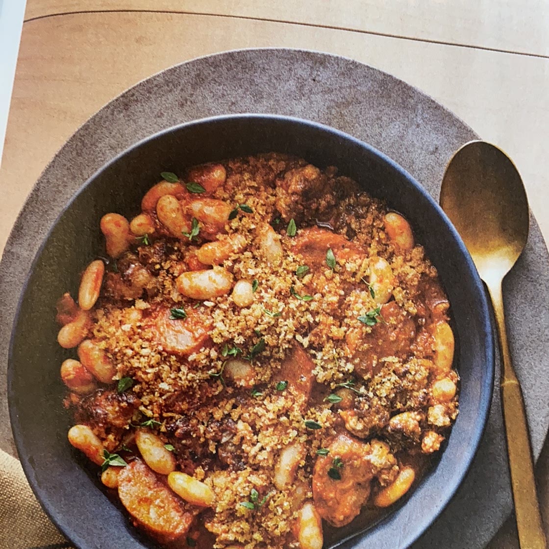 One Pot Pork, Sausage and Beans