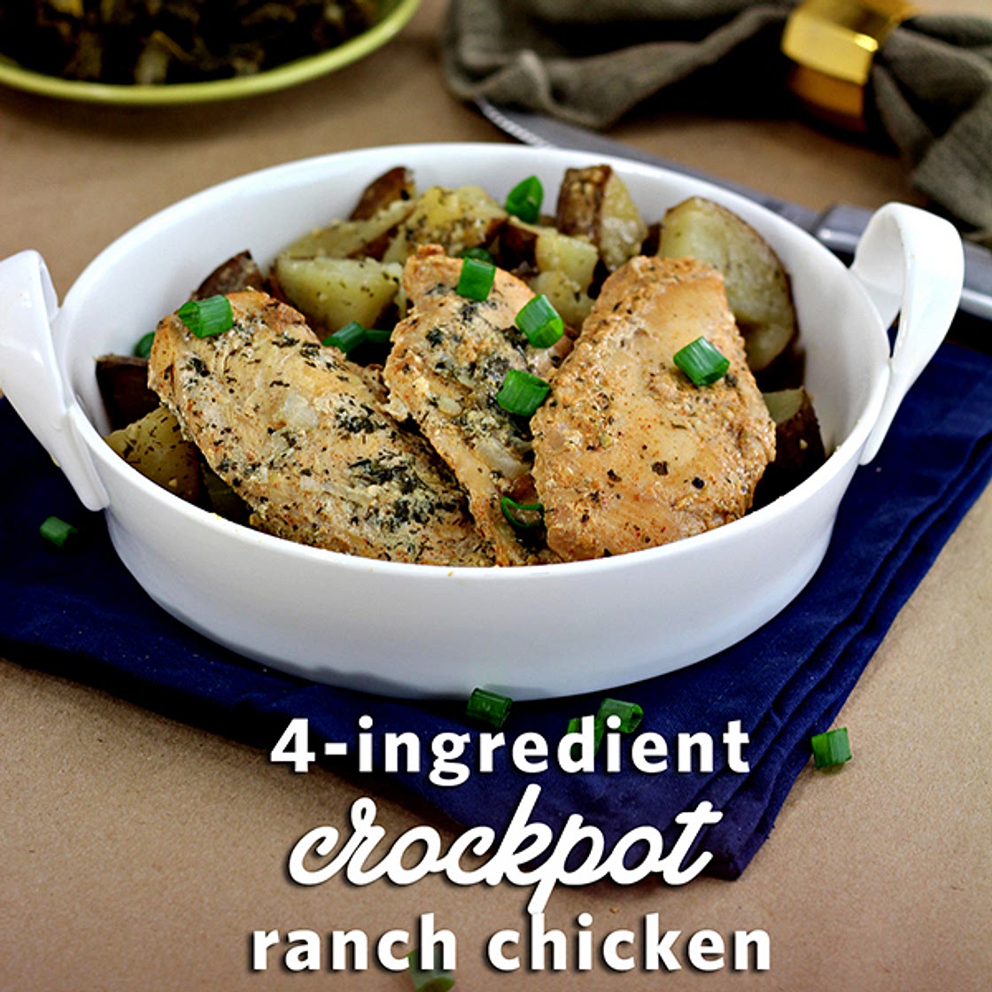 4 Ingredient Crockpot Ranch Chicken Recipe