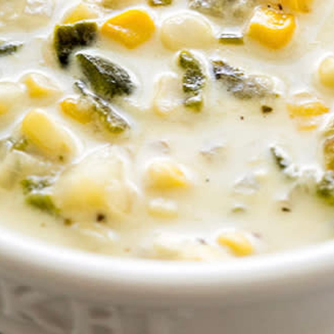Roasted Poblano Pepper & Corn Chowder 