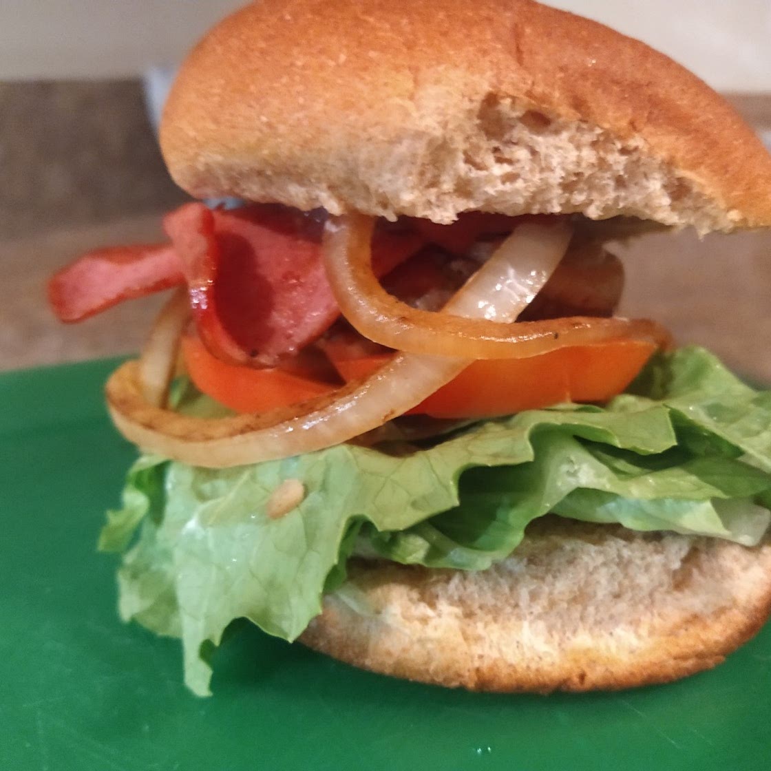 Mustard-fried Bacon Burger