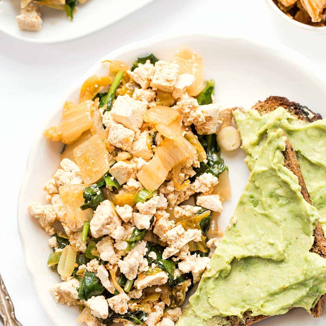 5-Minute Kimchi Tofu Scramble