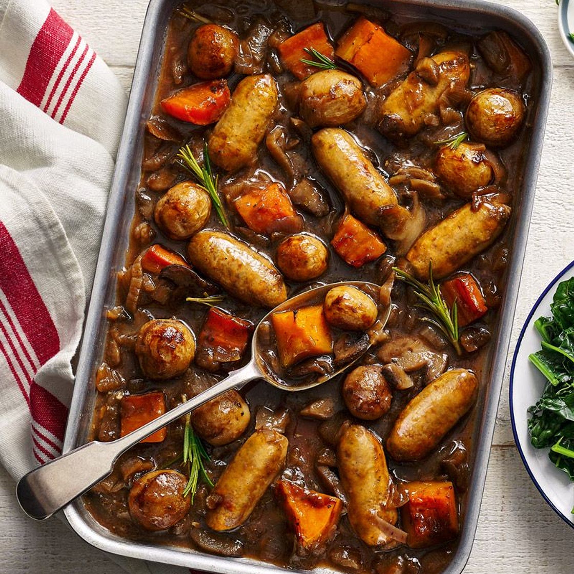 Sausage tray bake