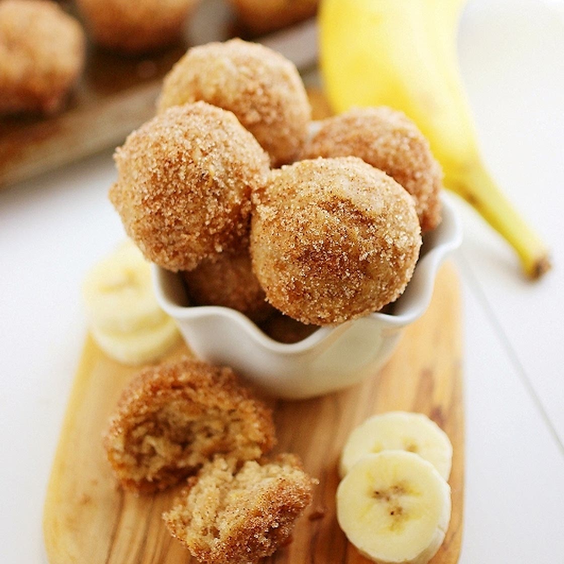 Baked Cinnamon-Sugar Banana Donut Holes