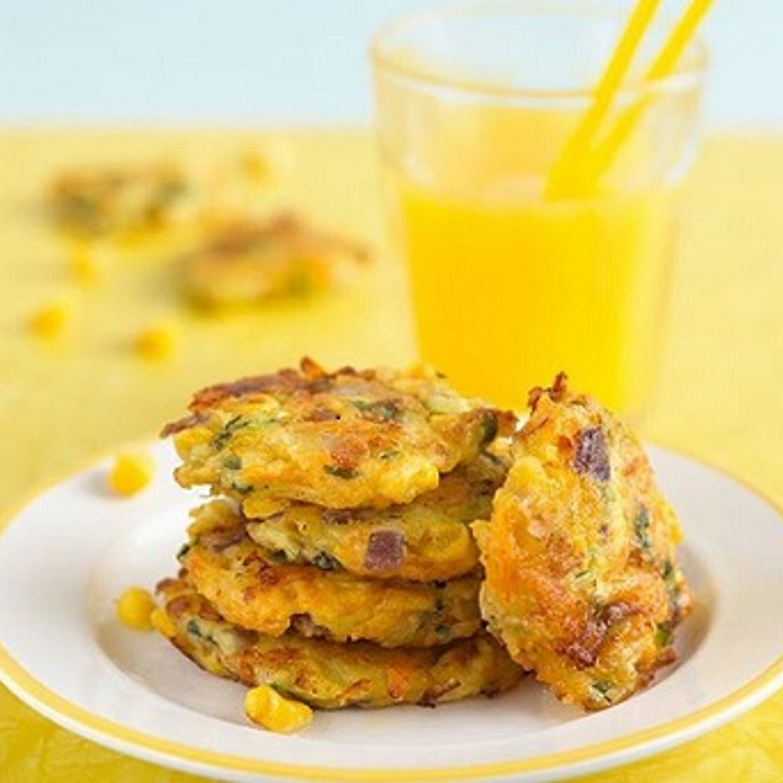 Carrot, Courgette & Sweetcorn Fritters | Annabel Karmel