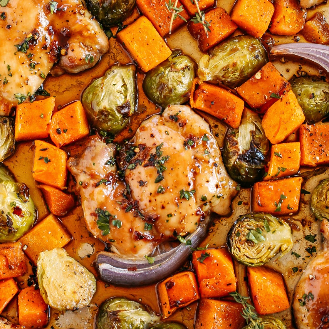 One Sheet Maple Garlic Chicken