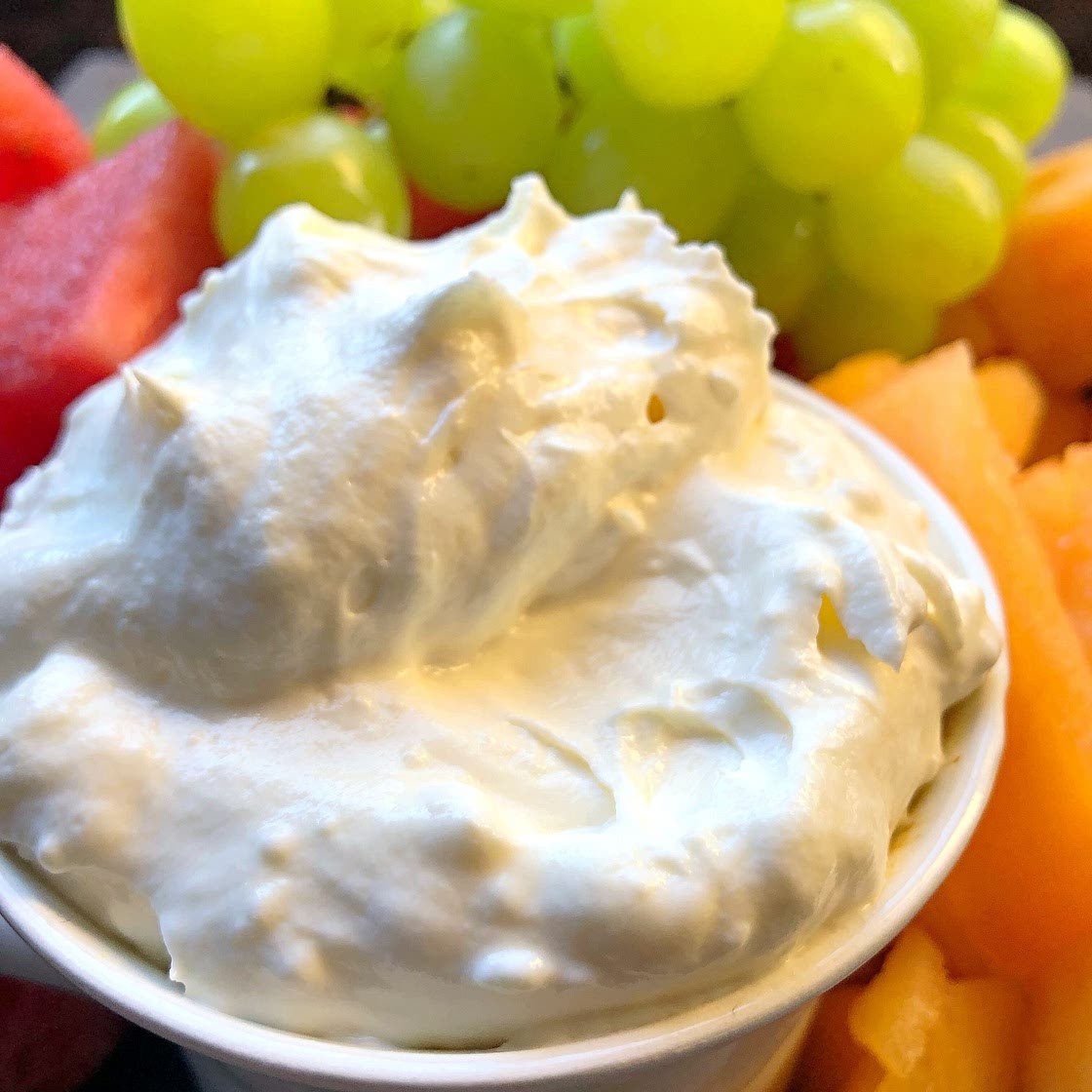 Cheesecake Fruit Dip: 1 Blue / 2 Green / 1 Purple