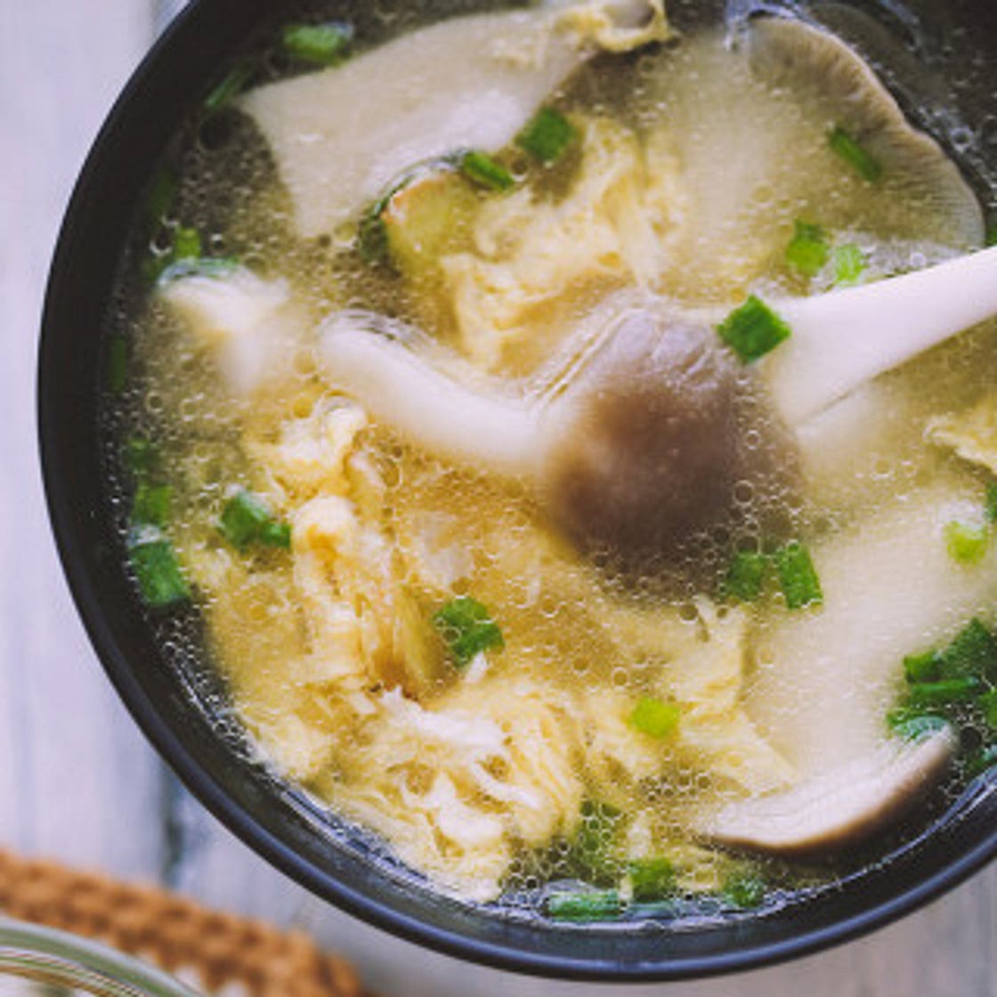 Egg Flower Soup with Oyster Mushroom