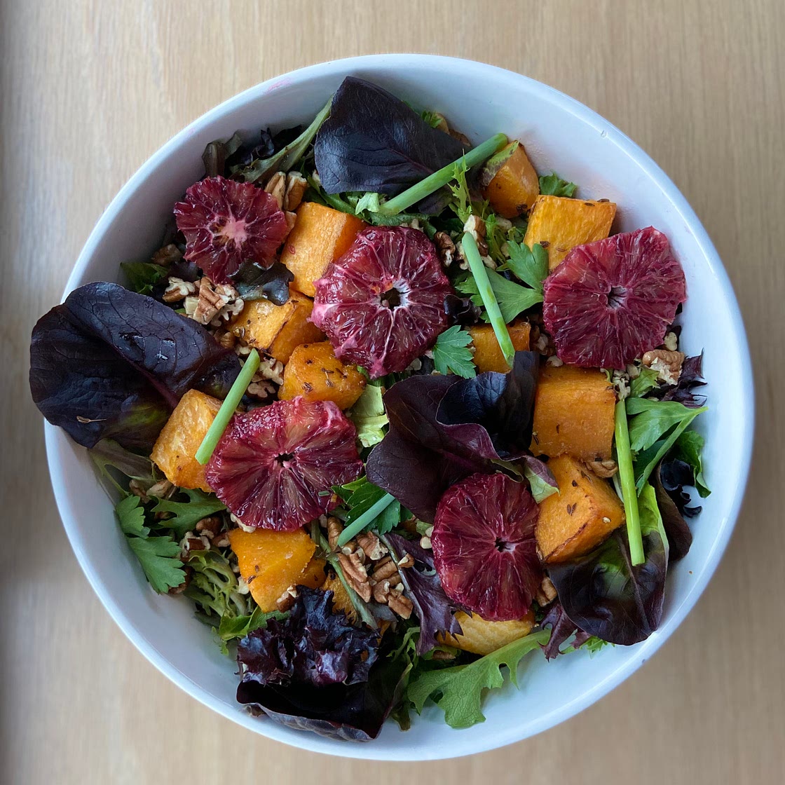 Roasted Butternut Squash, Caraway, and Blood Orange Salad