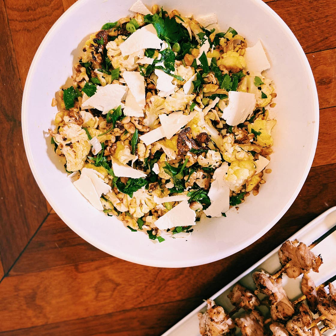 Roasted Cauliflower Salad with Herbs and Walnuts
