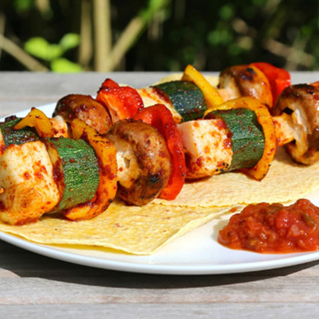 Halloumi Fajita Skewers