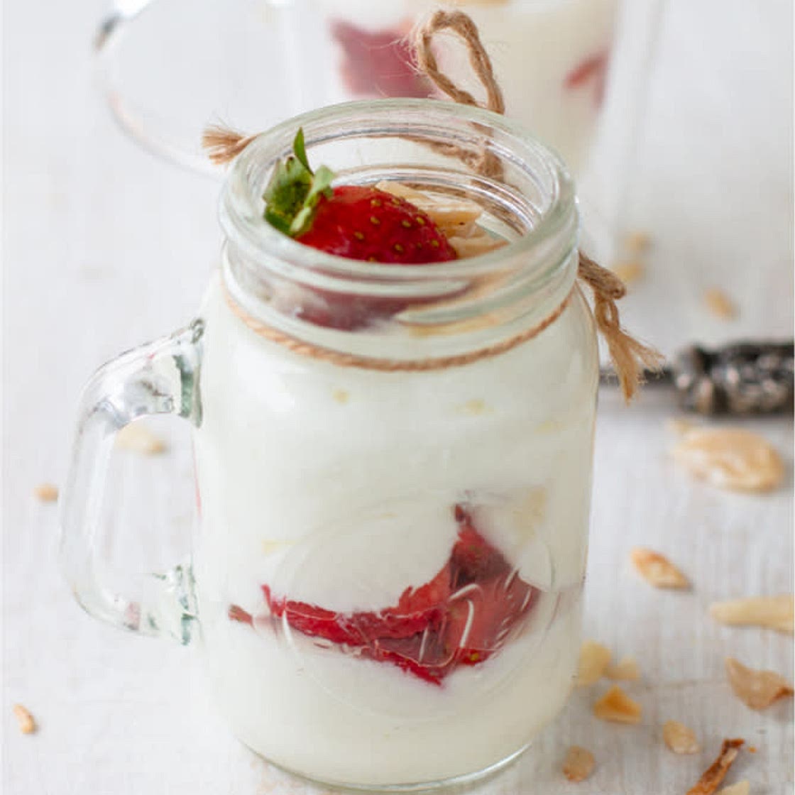 Strawberry Almond Ricotta Parfait