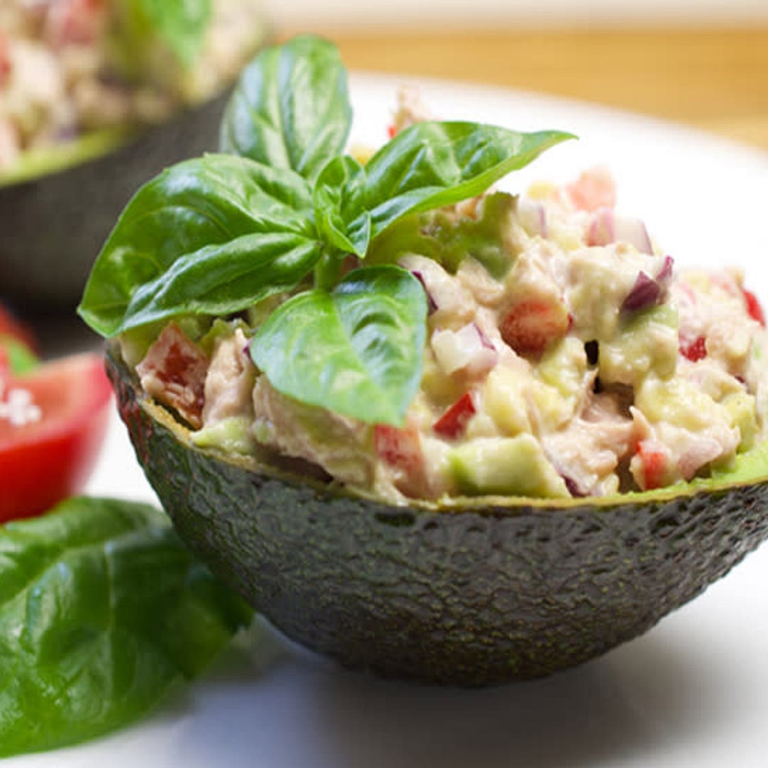Chicken Club Stuffed Avocados