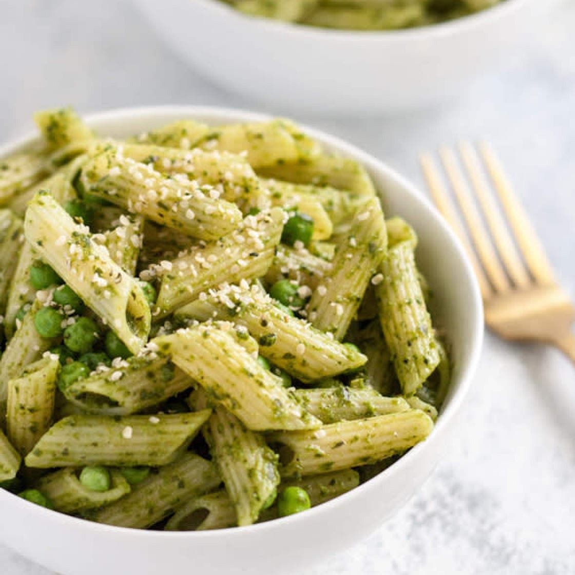 Delicious pesto pasta