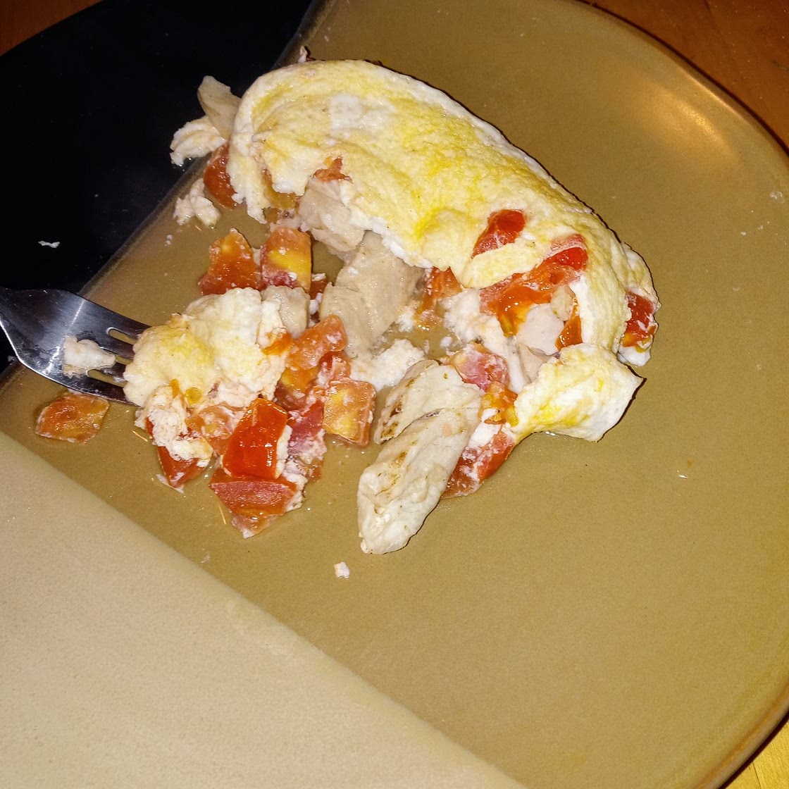 Chicken, Tomato, Egg White Omlette