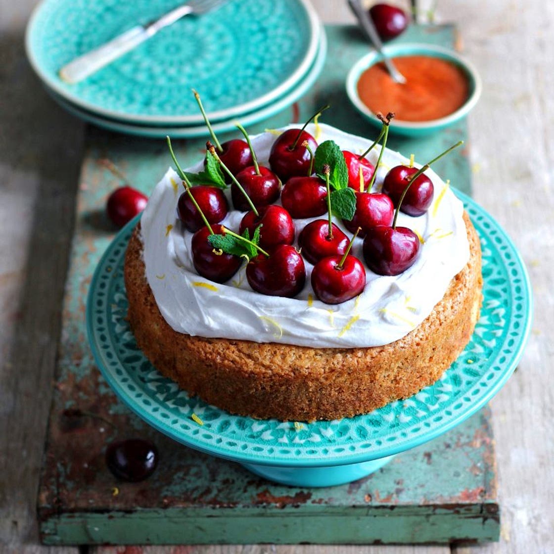 Lemon, Poppy Seed & Cherry Cake - Avant-Garde Vegan
