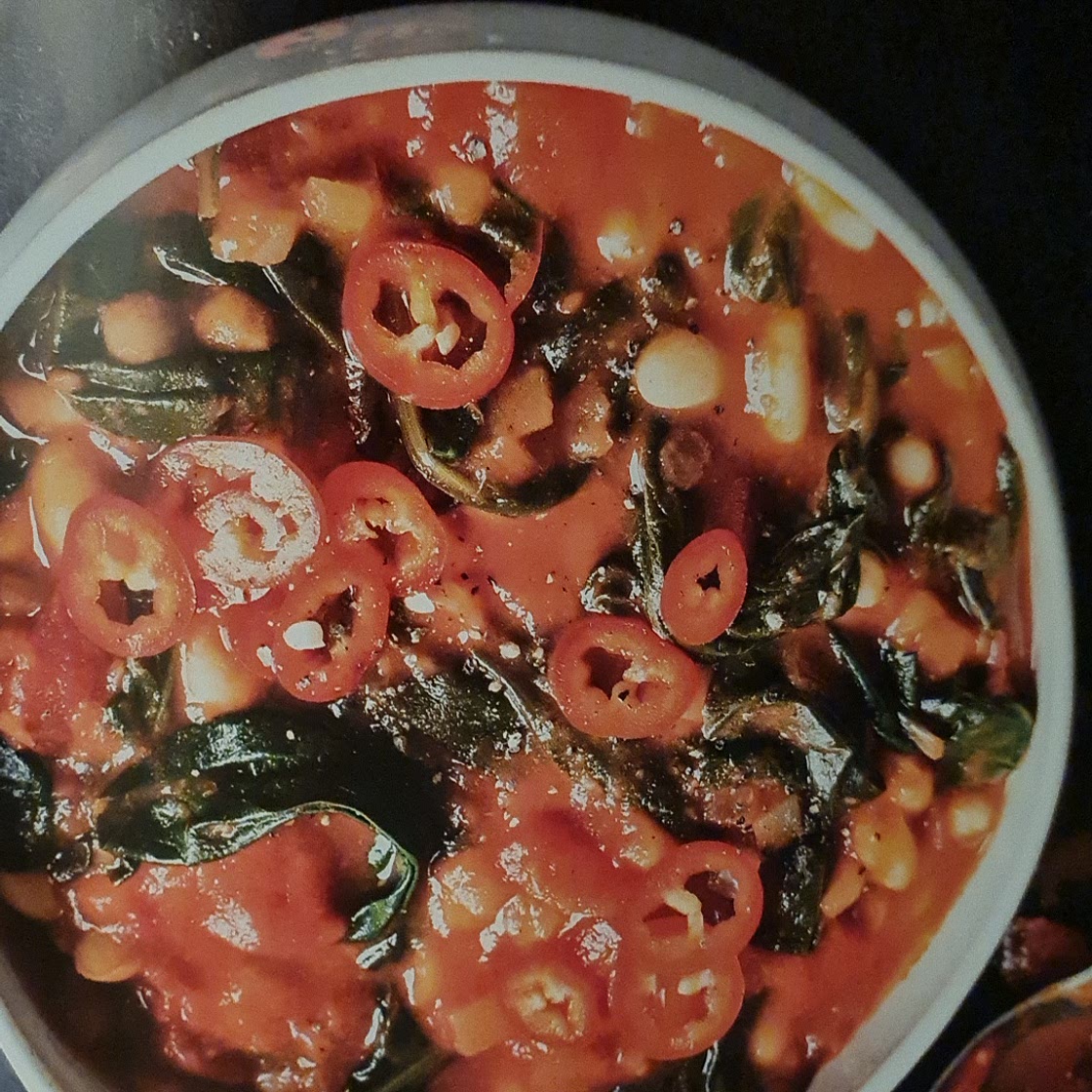 Spiced bean and spinach soup