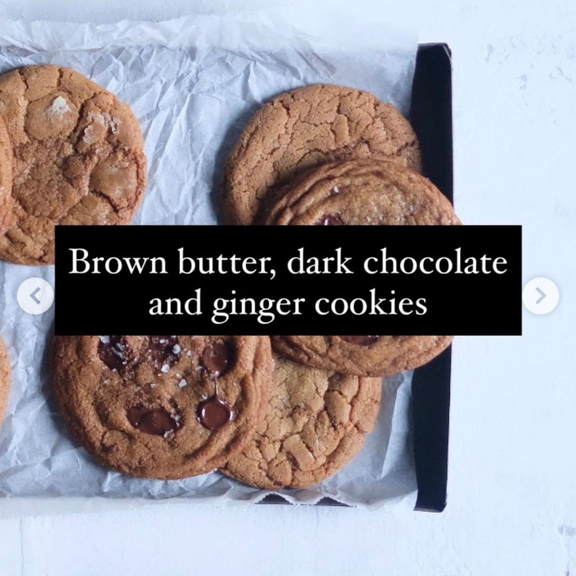 Brown butter, Dark chocolate and ginger cookies