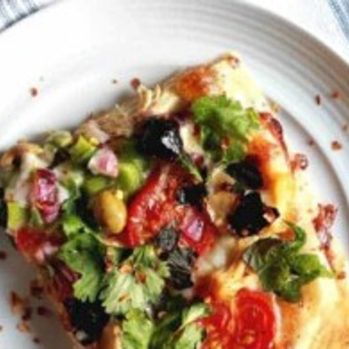 Phyllo Pizza with Chicken, Vegetables and Fresh Herbs