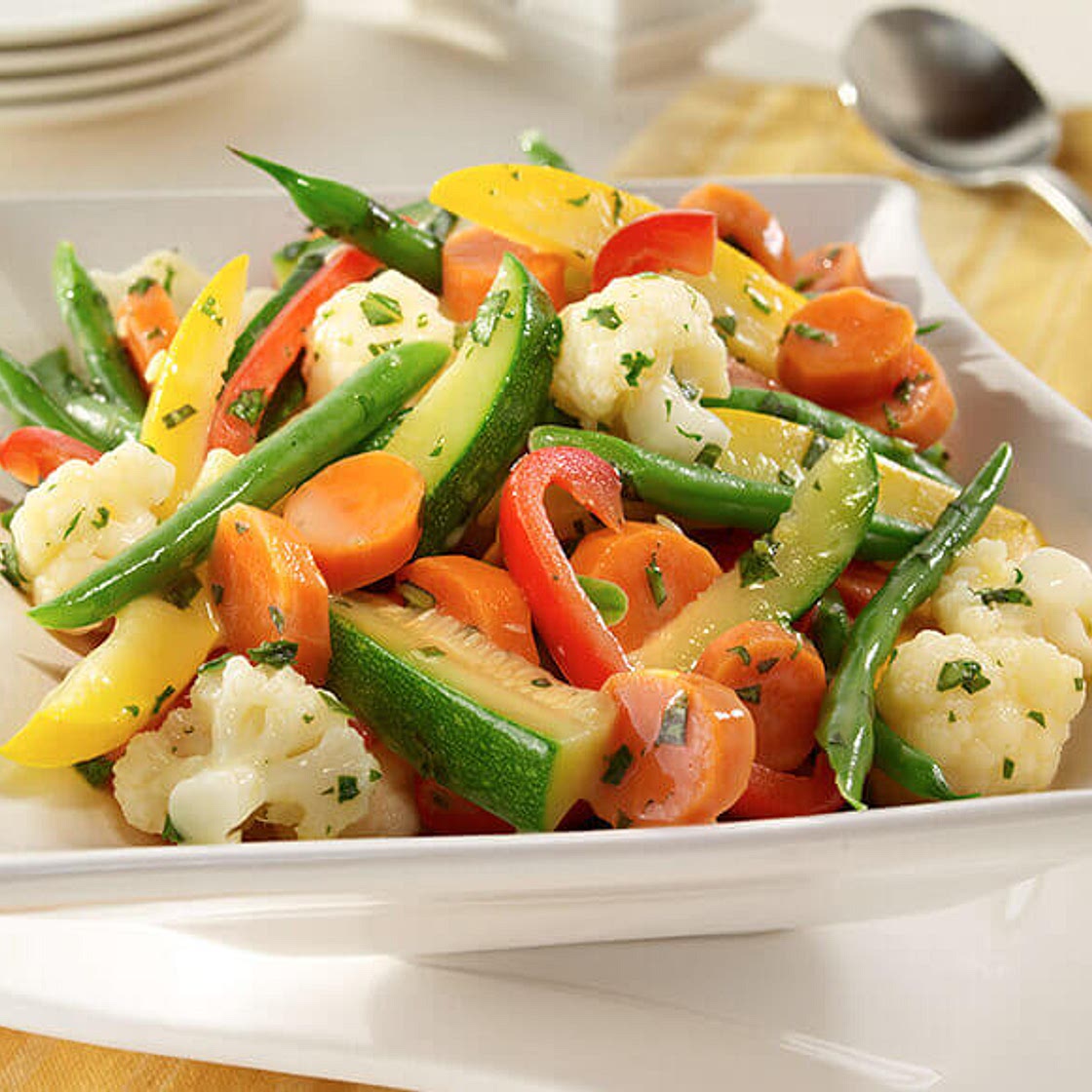 Steamed Vegetables With Herb Stir-Ins