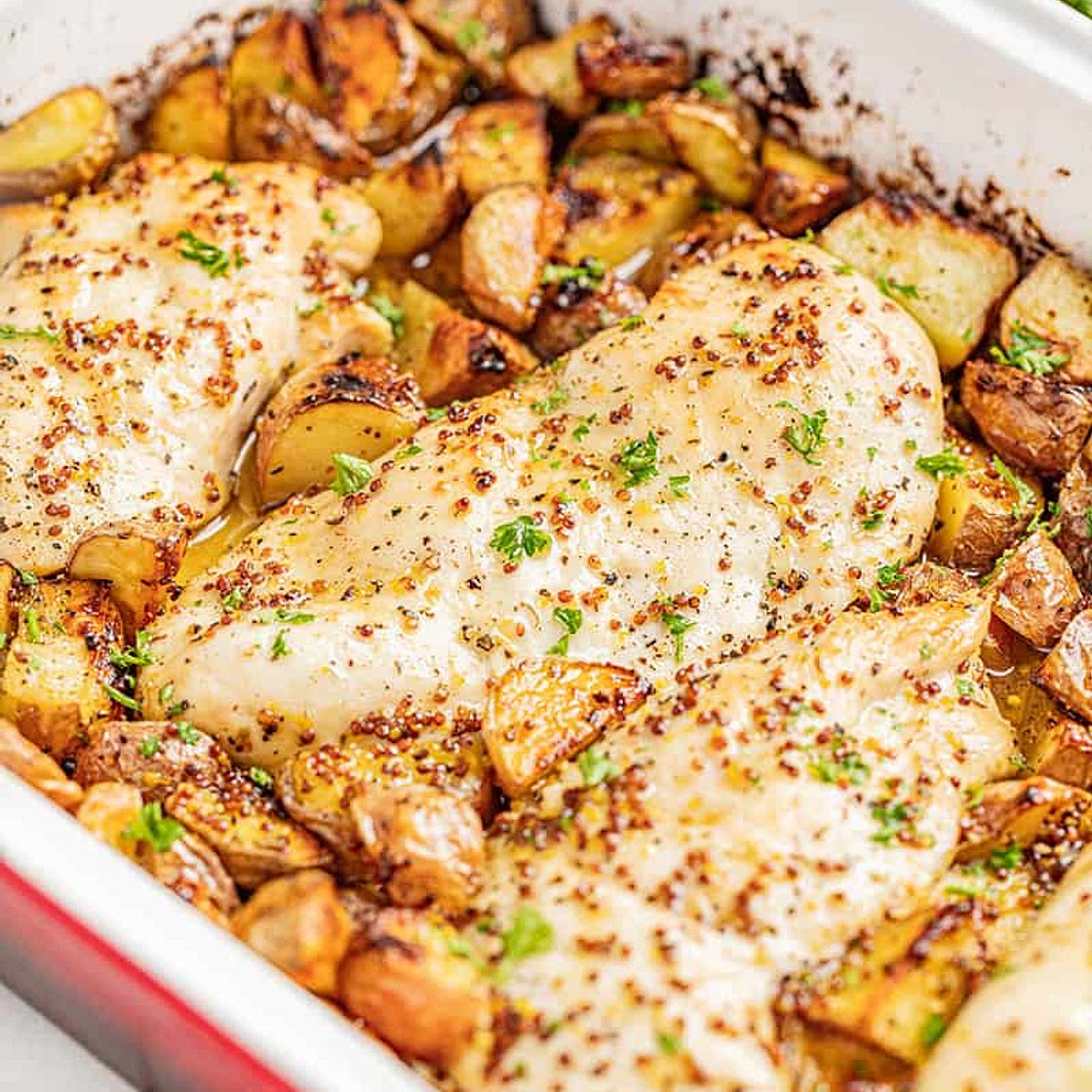 Baked Honey Dijon Chicken and Potatoes