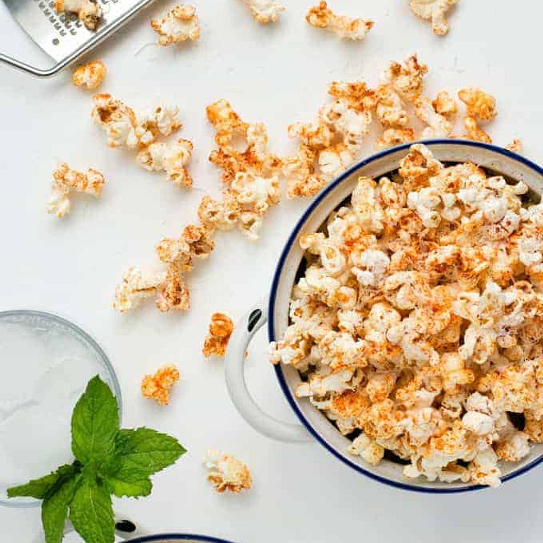 Spicy Parmesan Party Popcorn