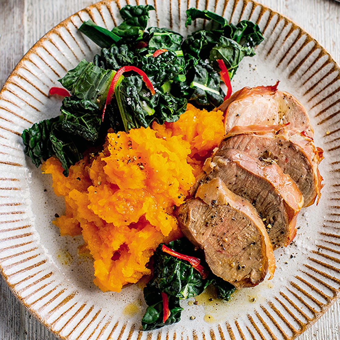 Fast 800 recipes: Parma pork with squash mash