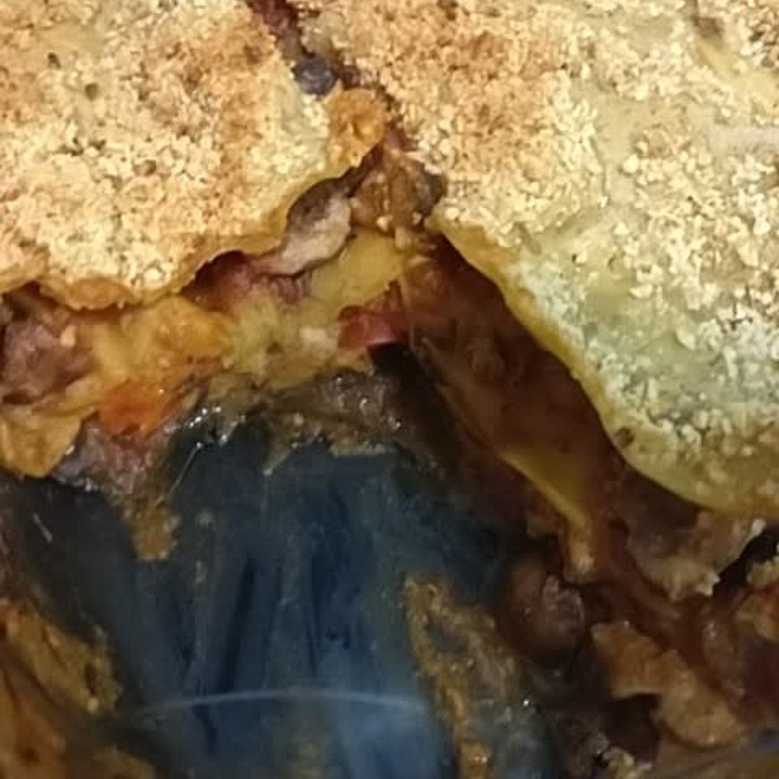 Vegan Lasagna with mushrooms and vegetables