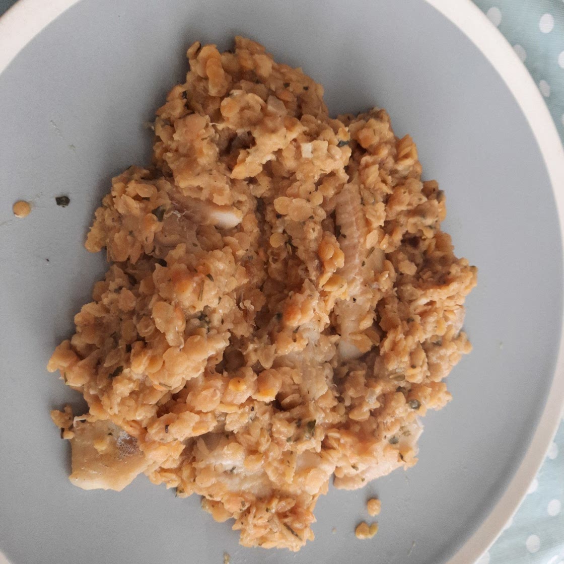 Smoked haddock with lentils
