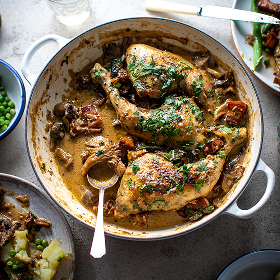 Mom’s Coq Au Vin Blanc