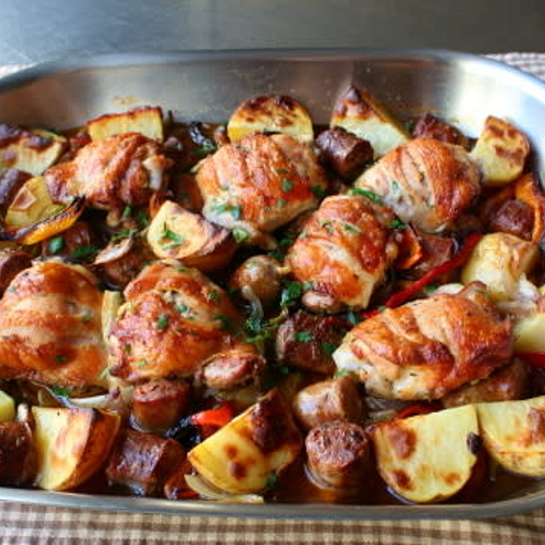 Deez Chicken, Sausage, Peppers, and Potatoes