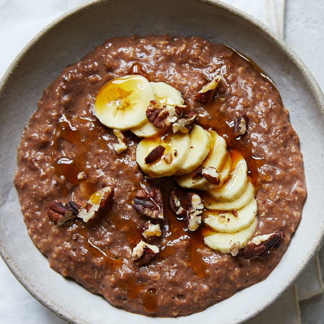 Chocolate, Banana and Pecan Porridge