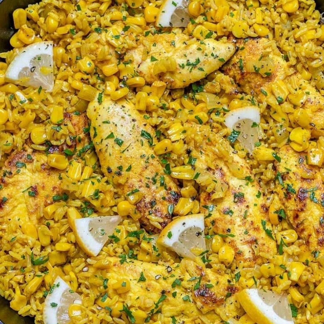 Turmeric Chicken Rice Skillet