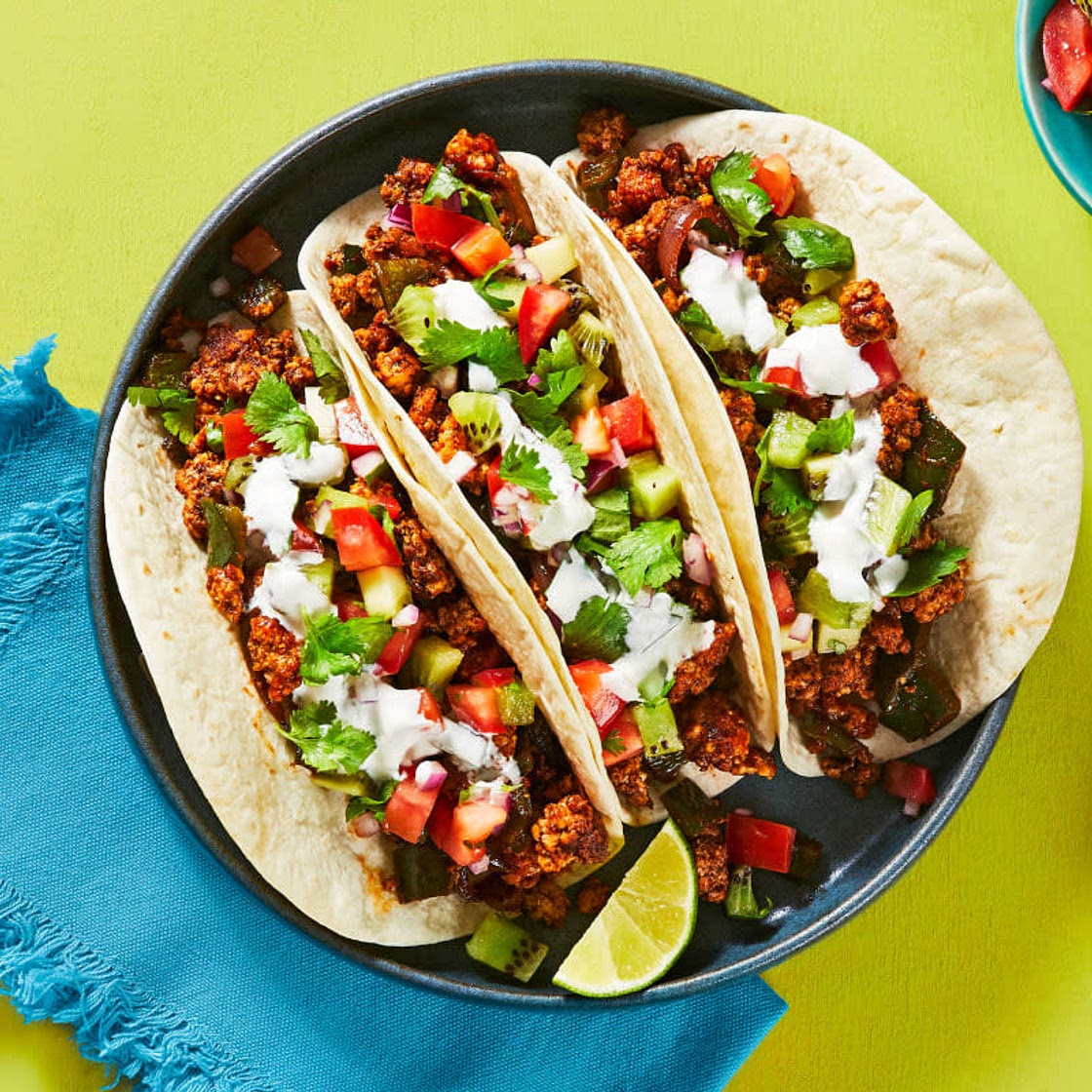 Pork and poblano tacos