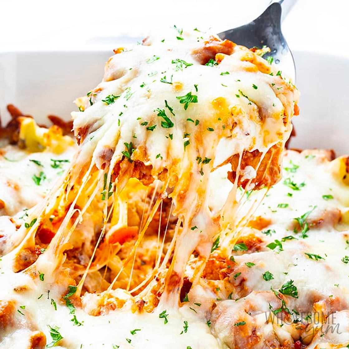 Keto Cauliflower Baked Ziti Recipe