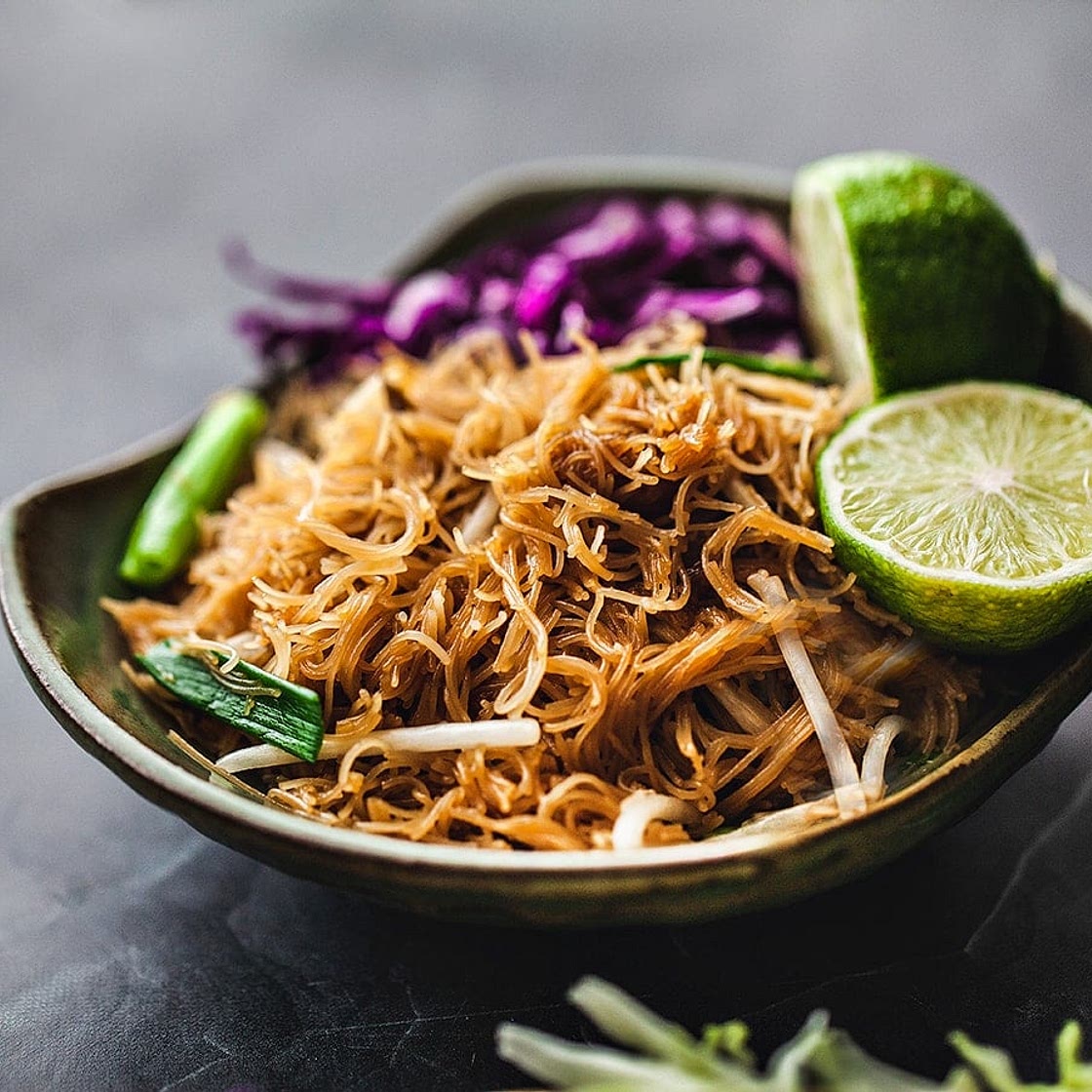 Pad Mee. Vermicelli Thai Rice Noodles