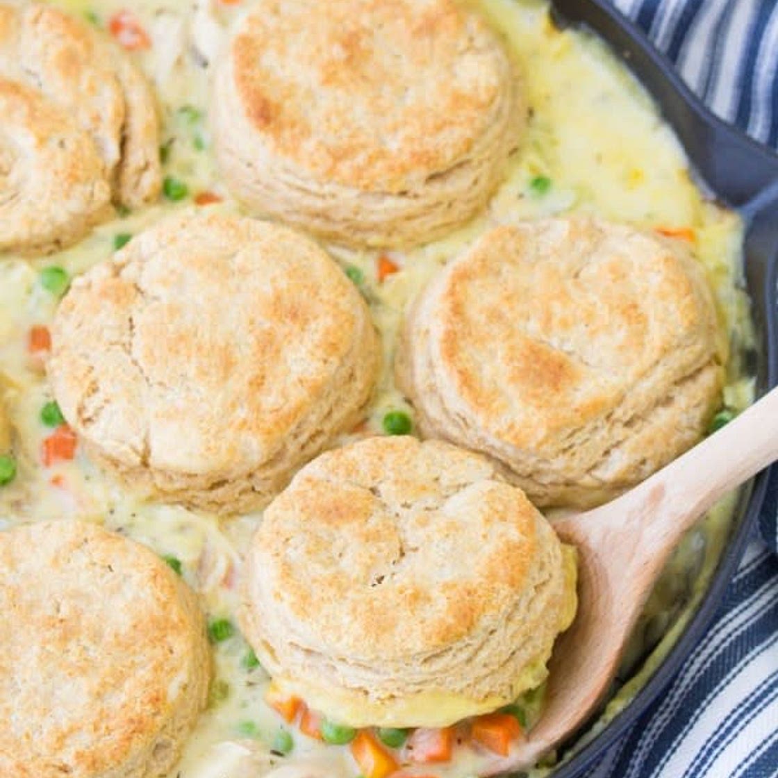 Chicken Pot Pie with Biscuits