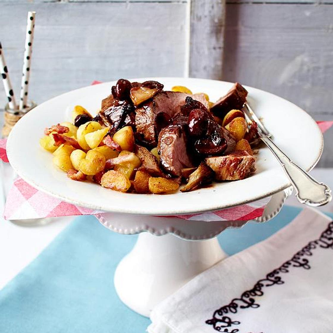 Schweinefilet mit Pilz-Marmelade und Gnocchi-Gröstl