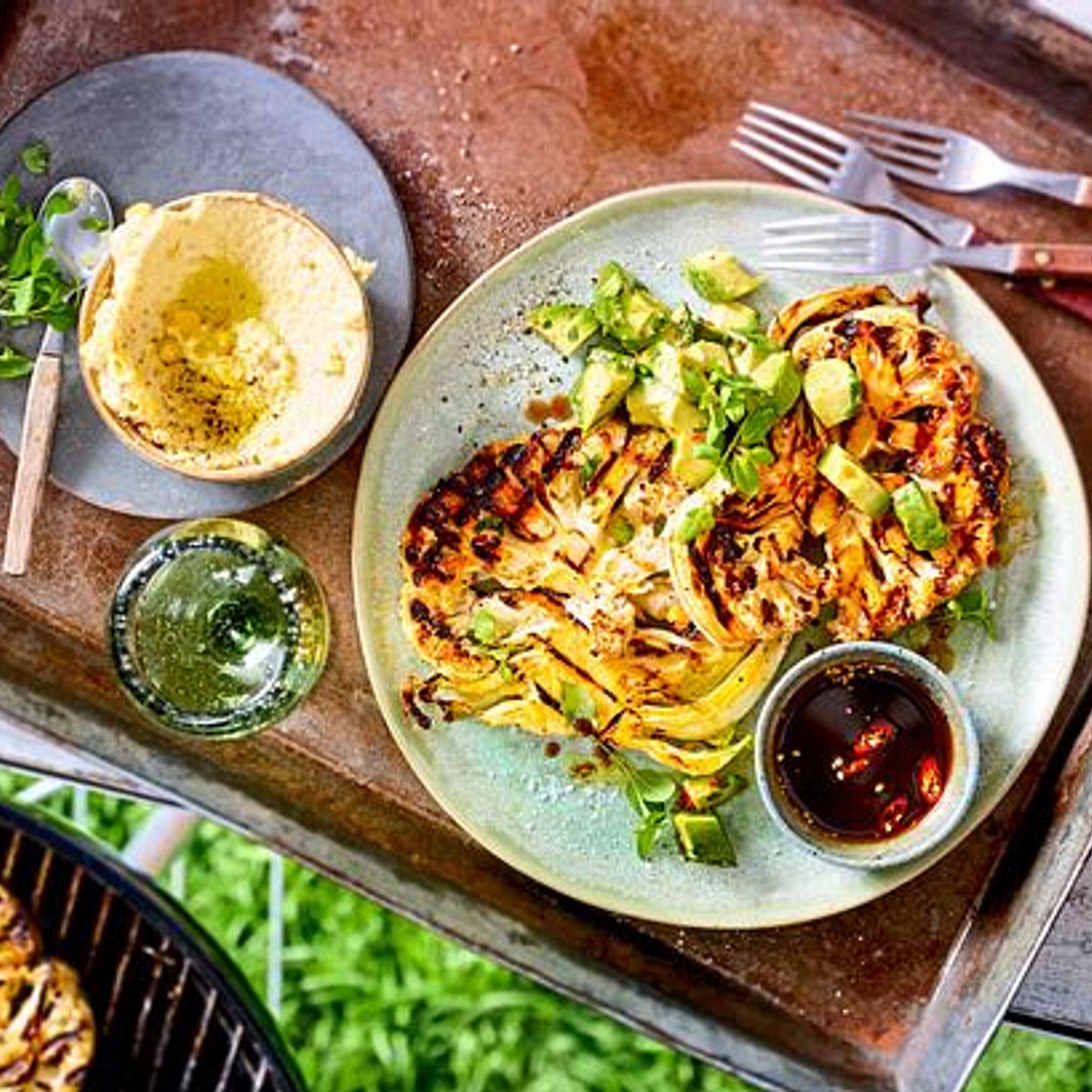 Blumenkohl-Steaks mit feuriger Asia-Marinade