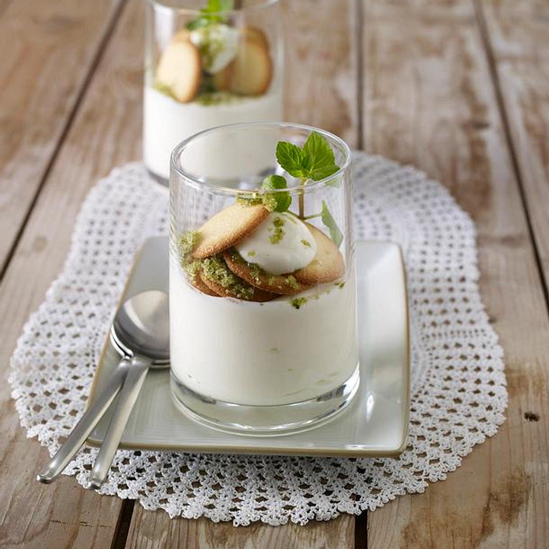 Limettencreme mit Minzzucker