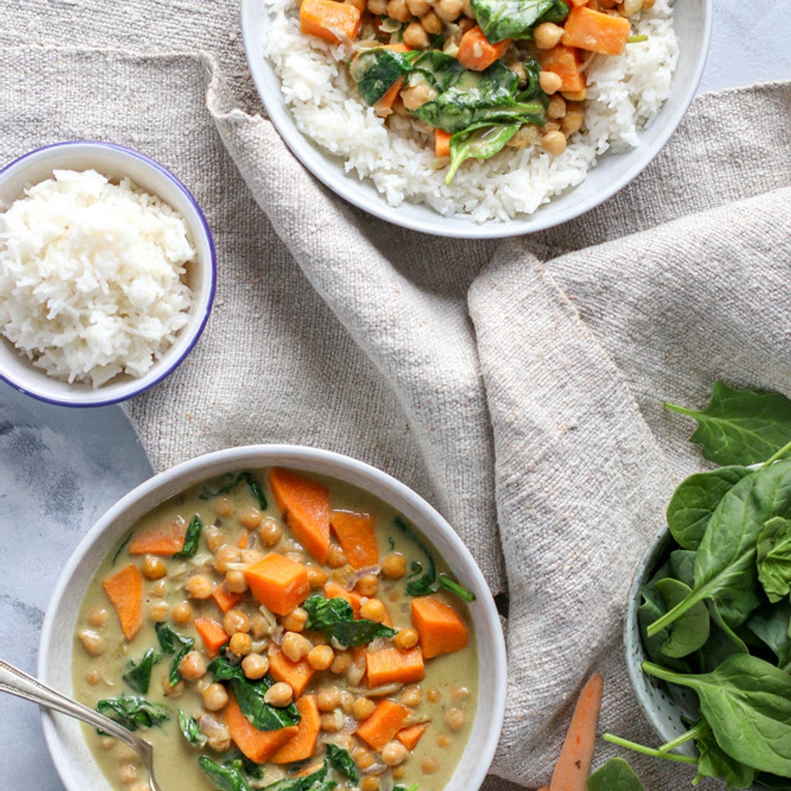 Thai Sweet Potato & Chickpea Green Curry