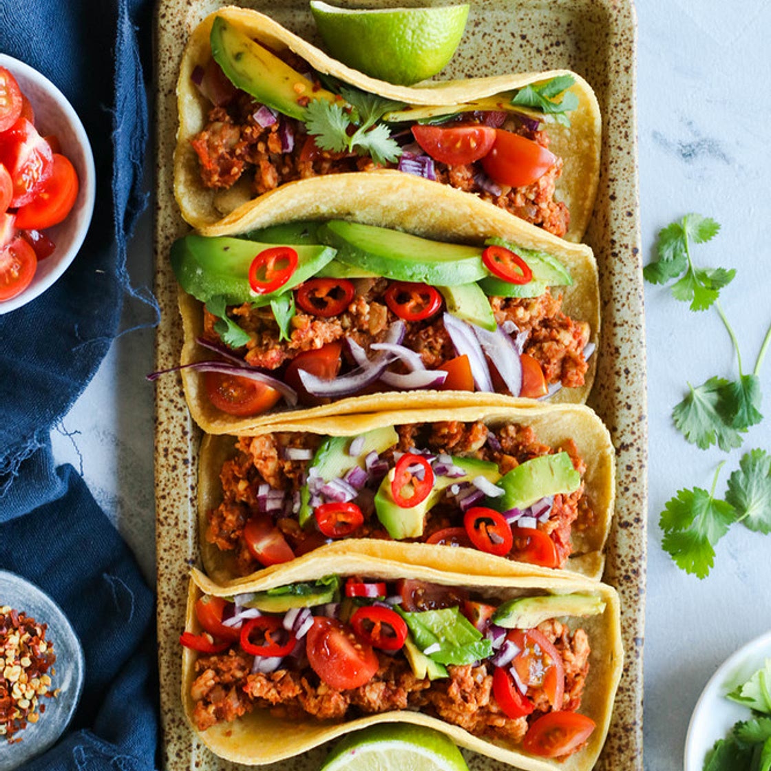 Quick Tempeh Tacos With Cashew Lime Cream