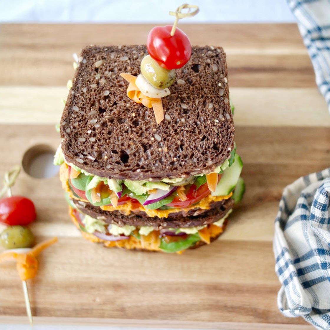Loaded Avocado & Hummus Veggie Sandwich