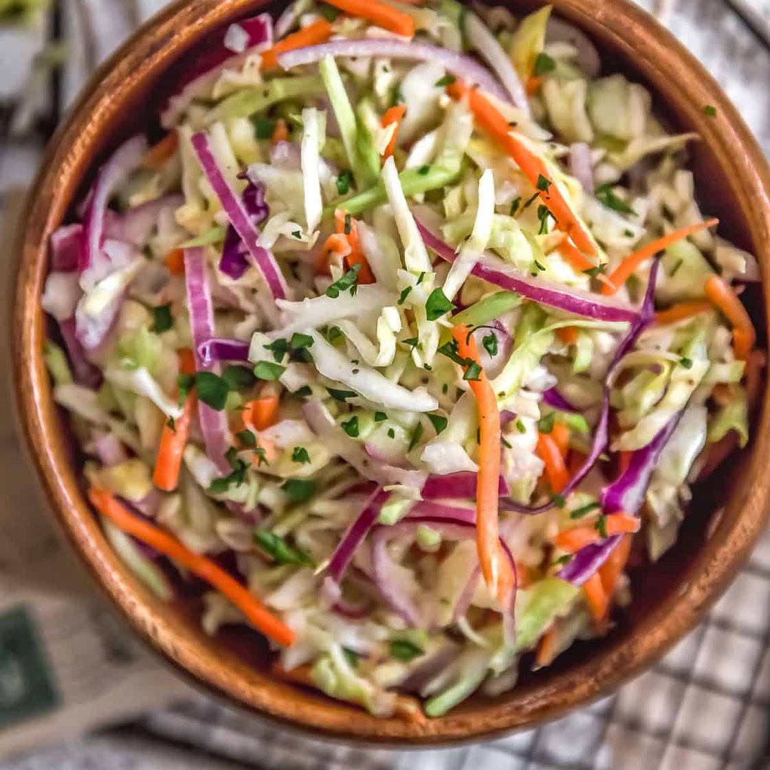 Sweet and Tangy Vinegar Coleslaw - Monkey and Me Kitchen Adventures