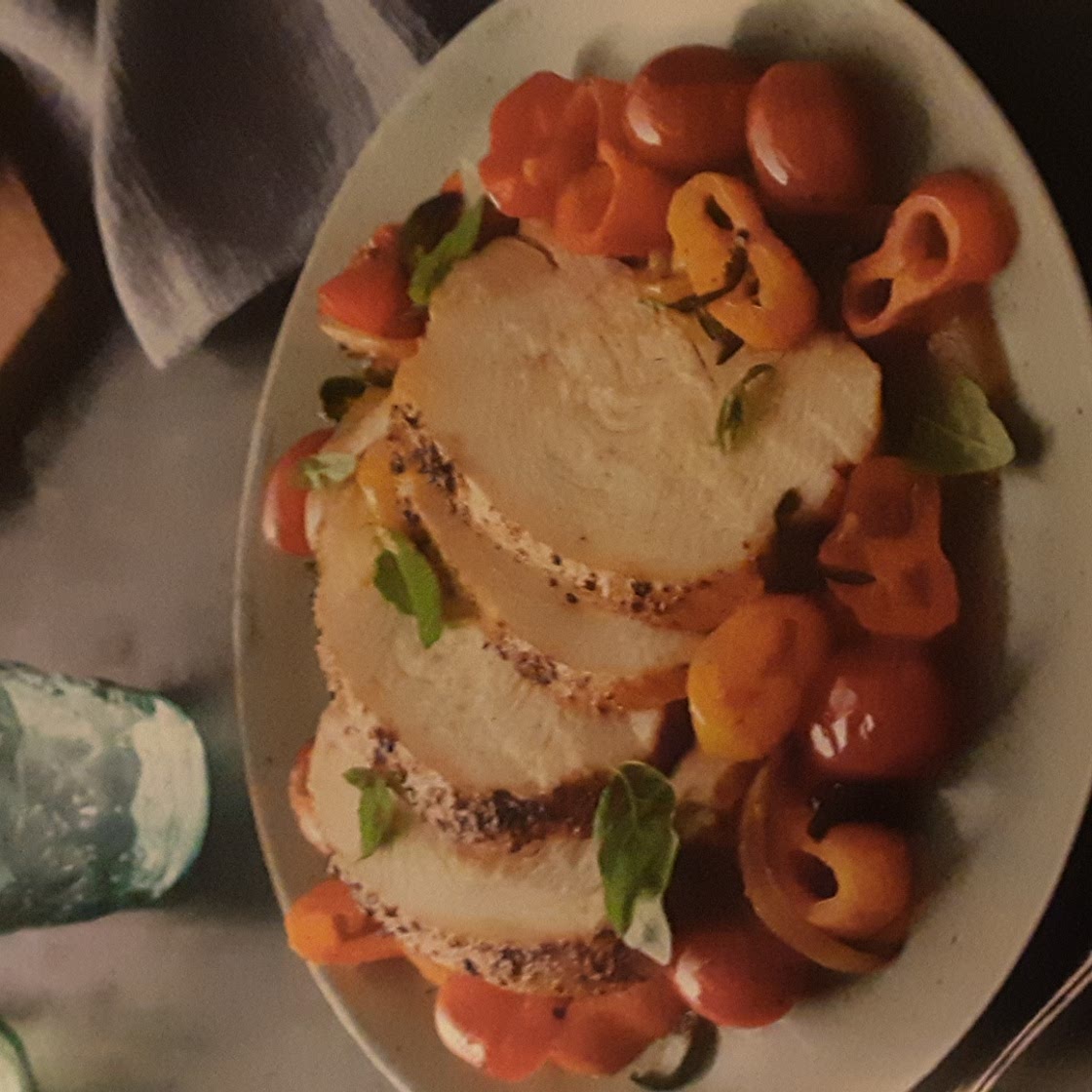 Turkey Tenderloins with Cherry Tomato- Serrano Peperonata